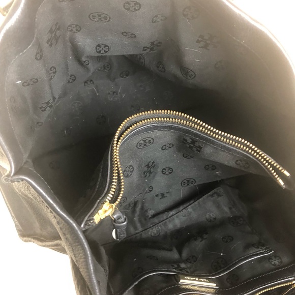 Tory Burch black leather shoulder bag big logo - Picture 5 of 8